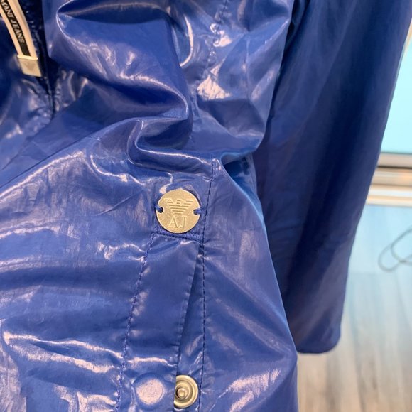 Bright Blue Lightweight Jacket Armani Jeans with retractable hoodie - Picture 5 of 12